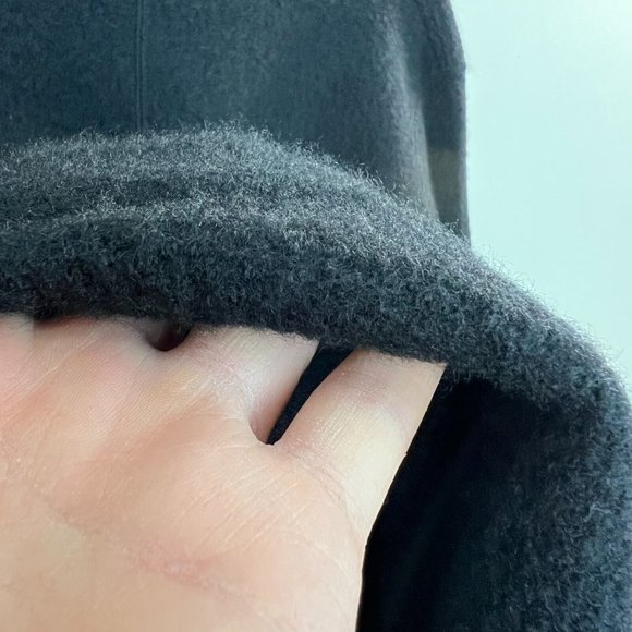 Field Manor Duster Cardigan Sweater M Black Embroidered Boiled 100% Wool Floral - Picture 7 of 10